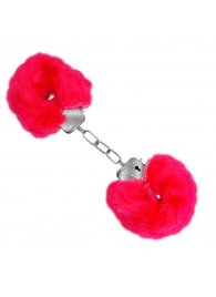Красные меховые наручники Love с ключиками - Baile - купить с доставкой в Сергиевом Посаде