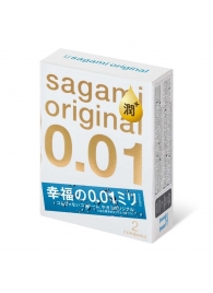 Увлажнённые презервативы Sagami Original 0.01 Extra Lub - 2 шт. - Sagami - купить с доставкой в Сергиевом Посаде