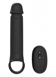 Черная насадка-удлинитель с вибрацией Vibrating Extender With Remote - Dream Toys - в Сергиевом Посаде купить с доставкой