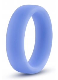 Голубое люминесцентное кольцо Silicone Glo Cock Ring - Blush Novelties - в Сергиевом Посаде купить с доставкой