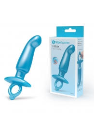 Голубая анальная пробка для массажа простаты Hither Silicone Prostate Plug - 14,3 см. - b-Vibe - в Сергиевом Посаде купить с доставкой