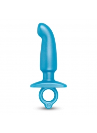 Голубая анальная пробка для массажа простаты Hither Silicone Prostate Plug - 14,3 см. - b-Vibe - в Сергиевом Посаде купить с доставкой