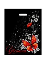 Черный пакет Glamour с вырубной ручкой (38х47 см) - Сима-Ленд - купить с доставкой в Сергиевом Посаде