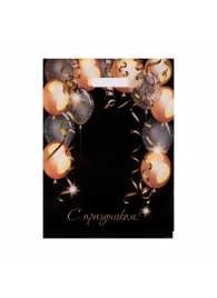 Пакет с вырубной ручкой и принтом в виде шариков (30х40 см) - Сима-Ленд - купить с доставкой в Сергиевом Посаде