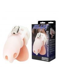 Белая клетка для пениса Silicone Small 2 in Cock Cage With Ball Divider - BlueLine - купить с доставкой в Сергиевом Посаде
