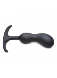 Черный массажер простаты с утяжелителями Premium Silicone Weighted Prostate Plug Medium - 16,3 см. - XR Brands - в Сергиевом Посаде купить с доставкой