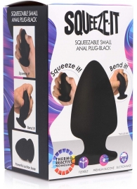 Черная мягкая анальная пробка Squeezable Small Anal Plug - 9 см. - XR Brands