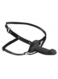 Черный полый страпон с вибрацией 2’’ Erection 28X Smooth Vibrating Silicone Penis Sheath - XR Brands - купить с доставкой в Сергиевом Посаде
