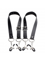 Ремни с зажимами для половых губ Spread Labia Spreader Straps with Clamps - XR Brands - купить с доставкой в Сергиевом Посаде