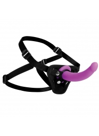 Лиловый поясной страпон Navigator Silicone G-Spot Dildo with Harness - 17,8 см. - XR Brands - купить с доставкой в Сергиевом Посаде