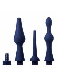 Набор из 3 универсальных насадок для анального душа Universal 3 Piece Silicone Enema Attachment Set - XR Brands - купить с доставкой в Сергиевом Посаде