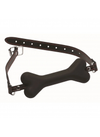 Черный кляп в форме косточки Hound Adjustable Dog Bone Gag - XR Brands - купить с доставкой в Сергиевом Посаде