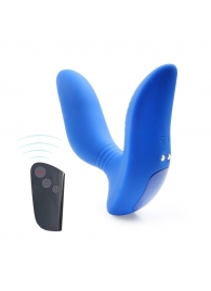 Синий вибромассажер простаты 3,5’’ Remote Control Curve P-spot Massager - 12 см. - Erokay - в Сергиевом Посаде купить с доставкой