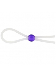 Прозрачное лассо с фиолетовой бусиной SILICONE COCK RING WITH BEAD LAVENDER - NMC - в Сергиевом Посаде купить с доставкой