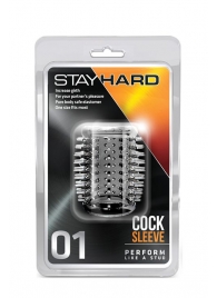 Прозрачная насадка с шипами STAY HARD COCK SLEEVE 01 CLEAR - Blush Novelties - в Сергиевом Посаде купить с доставкой