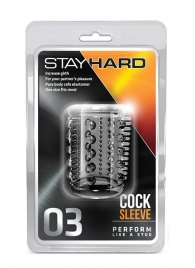 Прозрачная насадка с шипами и шишечками STAY HARD COCK SLEEVE 03 CLEAR - Blush Novelties - в Сергиевом Посаде купить с доставкой