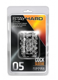 Прозрачная насадка с капельками STAY HARD COCK SLEEVE 05 CLEAR - Blush Novelties - в Сергиевом Посаде купить с доставкой