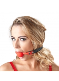 Силиконовый кляп-шар на чёрных ремешках Red Gag silicone - Orion - купить с доставкой в Сергиевом Посаде