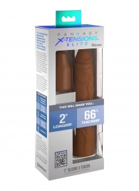 Коричневая насадка на член 2  Silicone X-tension - 20,3 см. - Pipedream - в Сергиевом Посаде купить с доставкой