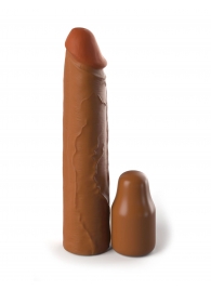 Коричневая насадка на член 2  Silicone X-tension - 20,3 см. - Pipedream - в Сергиевом Посаде купить с доставкой