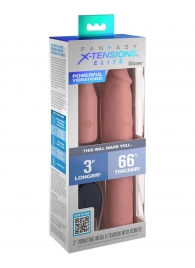 Телесная вибронасадка на член 3  Vibrating Mega X-tension with Remote - 22,9 см. - Pipedream - в Сергиевом Посаде купить с доставкой