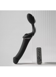 Черный безремневой вибрострапон Strap-On-Me Multi Orgasm Size XL - Strap-on-me - купить с доставкой в Сергиевом Посаде