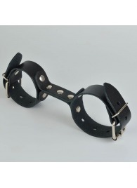 Черные кожаные наручники-фиксатор - Sitabella - купить с доставкой в Сергиевом Посаде