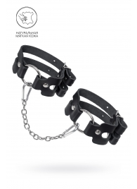Черные кожаные оковы из двух ремешков - Pecado - купить с доставкой в Сергиевом Посаде