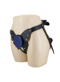 Синие трусики харнесс с платформой Caludio II - Baile - купить с доставкой в Сергиевом Посаде