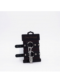 Черно-красные кожаные оковы - Crazy Handmade - купить с доставкой в Сергиевом Посаде