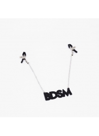 Зажимы на соски с кожаной подвеской BDSM - Crazy Handmade - купить с доставкой в Сергиевом Посаде