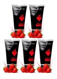 Набор из 5 съедобных лубрикантов JUJU со вкусом клубники - JuJu - купить с доставкой в Сергиевом Посаде