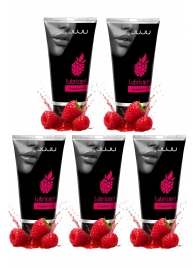 Набор из 5 съедобных лубрикантов JUJU со вкусом малины - JuJu - купить с доставкой в Сергиевом Посаде