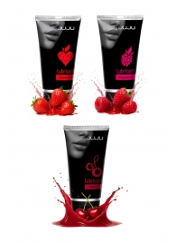 Набор из 3 съедобных лубрикантов JUJU (клубника, малина, вишня) - JuJu - купить с доставкой в Сергиевом Посаде