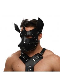 Черная кожаная маска «Собака» - Crazy Handmade - купить с доставкой в Сергиевом Посаде