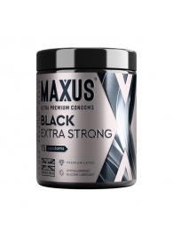 Черные утолщенные презервативы MAXUS Extra Strong с железным кейсом - 15 шт. - Maxus - купить с доставкой в Сергиевом Посаде