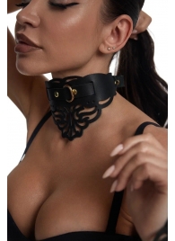 Фигурный чокер с узорами и золотистой фурнитурой - Crazy Handmade - купить с доставкой в Сергиевом Посаде