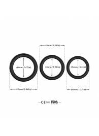 Набор из 3 черных эрекционных колец Stay Hard - Boys of Toys - в Сергиевом Посаде купить с доставкой