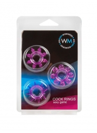 Набор из 3 лиловых эрекционных колец различной формы - Erowoman-Eroman - в Сергиевом Посаде купить с доставкой