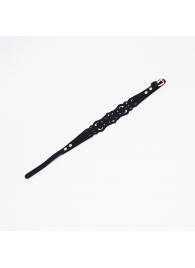 Черный ажурный чокер с золотистой фурнитурой - Crazy Handmade - купить с доставкой в Сергиевом Посаде