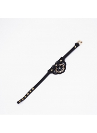 Черный чокер с клепками и золотистой фурнитурой - Crazy Handmade - купить с доставкой в Сергиевом Посаде