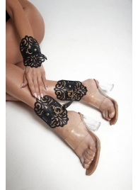 Черный фигурные оковы с золотистой фурнитурой - Crazy Handmade - купить с доставкой в Сергиевом Посаде