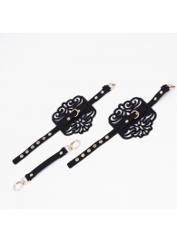 Черный фигурные оковы с золотистой фурнитурой - Crazy Handmade - купить с доставкой в Сергиевом Посаде