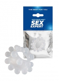 Эластичное эрекционное кольцо с двумя рядами шариков - Sex Expert - в Сергиевом Посаде купить с доставкой