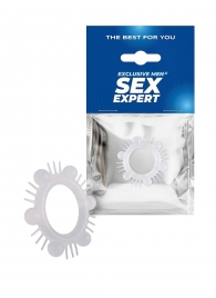 Эластичное эрекционное кольцо с шипиками и шариками - Sex Expert - в Сергиевом Посаде купить с доставкой