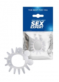 Эластичное эрекционное кольцо с шариками и лучами - Sex Expert - в Сергиевом Посаде купить с доставкой