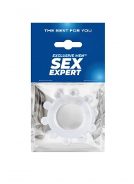 Прозрачное эрекционное кольцо со стимулирующими шариками - Sex Expert - в Сергиевом Посаде купить с доставкой
