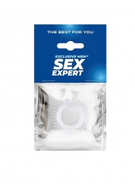 Эластичное эрекционное кольцо с шипиками и шариком - Sex Expert - в Сергиевом Посаде купить с доставкой