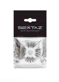 Эластичное эрекционное кольцо с черными «ресничками» - Sextaz - в Сергиевом Посаде купить с доставкой