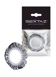 Эластичное эрекционное колечко с черными «ресничками» - Sextaz - в Сергиевом Посаде купить с доставкой
